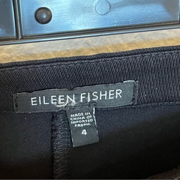 Eileen Fisher Organic Cotton Twill Slim Ankle Pants in Black size 4 - Picture 5 of 10